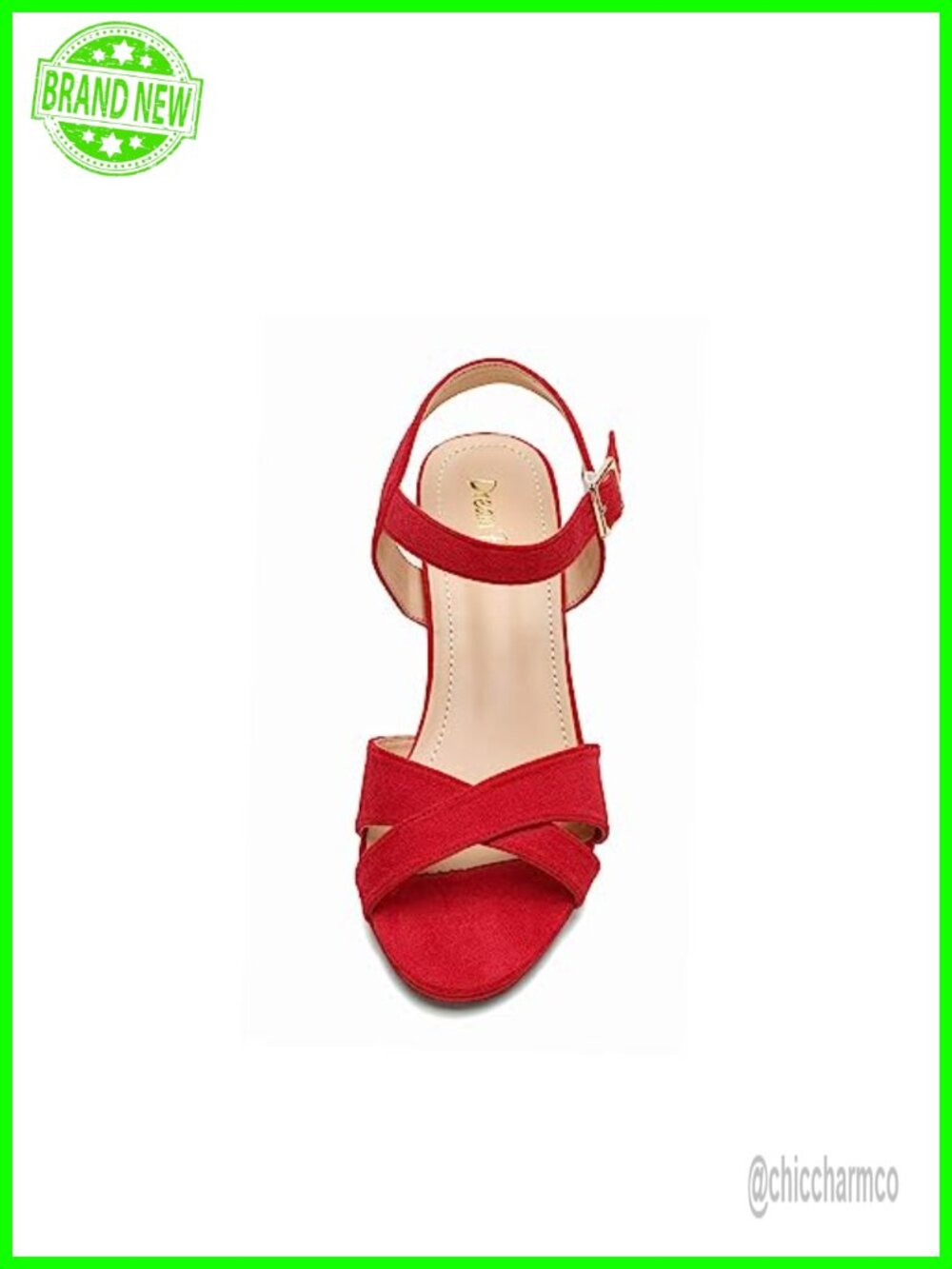 Women's Chunky Heel Platform Sandals Faux Suede Ankle Strap Open Toe Dress - Picture 3 of 6